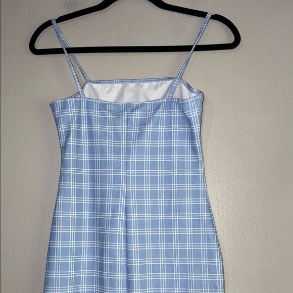 Blue Plaid Checkered Bodycon Dress - Picture 8 of 10
